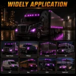 Red purple mini watermelon lights for semi trucks trailers pickups and commercial vehicles