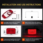 yfdlighting red truck marker lights installed on pickup truck and trailer