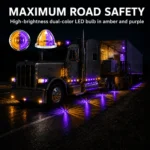 Amber purple watermelon LED light installed as truck underglow light