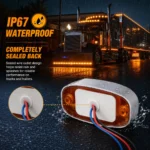 yfdlighting waterproof amber marker light with chrome trim