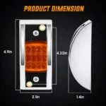 12LED curved amber marker light product dimensions and measurement guide
