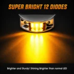 amber 12LED curved marker light illuminated on truck at night