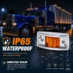 waterproof sealed 12LED amber curved marker light for trucks and trailers