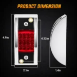 12LED curved red marker light product dimensions and measurement guide