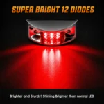 red 12LED curved marker light illuminated on truck at night