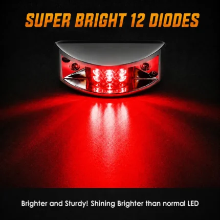 red 12LED curved marker light illuminated on truck at night