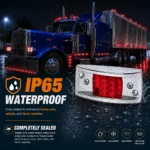 waterproof sealed 12LED red curved marker light for trucks and trailers