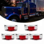 5 pack 12LED curved red truck marker lights for trailer and semi truck