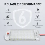 800 lumen LED interior light with 48 LEDs 6500K white light and push button switch