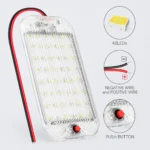 Durable clear lens and LED chip construction of 800 lumen vehicle interior light