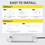 Installation guide for LED interior light using adhesive tape or mounting screws