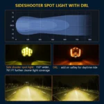 Securely mounted 7-inch LED off-road lights for trucks SUVs ATVs and off-road vehicles
