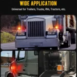 YFD double-sided LED fender light showing red and amber low-brightness running light mode