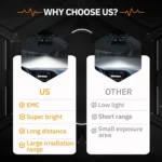YFD LED work light producing a bright spot and flood combo beam for nighttime driving