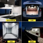Universal 800 lumen LED interior light for RV camper van truck car boat and off-road vehicle