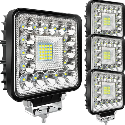 4 pack 4 inch square LED work lights with mounting brackets for trucks and off-road vehicles