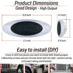 6.5 inch smoked amber oval side marker light dimensions