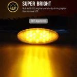 6.5 inch smoked amber side marker light with 16 bright F2 LEDs illuminated