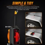 Installation guide for mounting a 12V black fender light on a truck or trailer fender