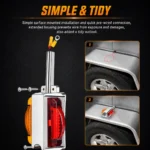 Installation guide for mounting a 12V chrome fender light on a truck or trailer fender