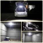 12W LED interior ceiling light installed inside an RV camper, motorhome, or truck cab for bright reading illumination