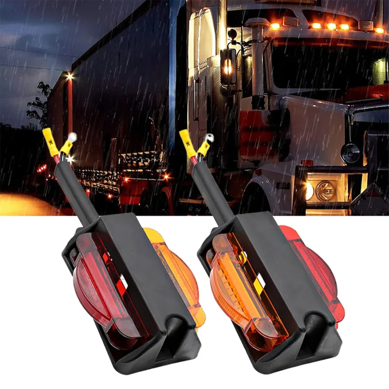 YFD Lights 2-pack 12V black dual-face fender lights for Freightliner, Kenworth, and Peterbilt trucks