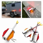 Chrome dual-face fender light installed on a truck trailer fender for improved side visibility