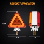 YFDLights dual-sided triangular truck marker light dimensions and mounting size