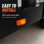 Amber 18 LED marker light surface mounted on the side of a truck or RV