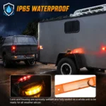 IP65 waterproof 12V black dual-face fender light for Freightliner, Kenworth, and Peterbilt trucks