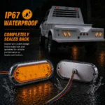 IP67 waterproof 6-inch amber oval LED tail light with completely sealed back and four-wire outlet