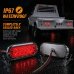 IP67 waterproof 6 inch red oval LED tail light with sealed back design for trucks and trailers