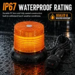 IP67 waterproof amber warning beacon light for rain snow and harsh weather