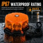 IP67 waterproof amber warning beacon with sealed housing for harsh weather conditions