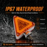YFDLights IP67 waterproof dual-sided amber and red triangle marker light for harsh weather