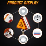 YFDLights triangle marker light mounting accessories including washer nut spring washer and three wires