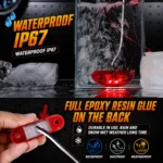 Waterproof and dustproof 2.5 inch red LED marker light with PC lens and rubber sealing gasket