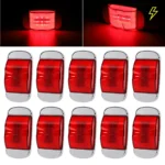YFD Lighting 10-pack 6-inch red LED marker lights with chrome housings on a white background