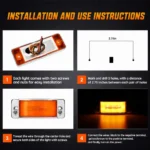 YFD Lighting 24V amber LED marker light installation guide for trucks trailers and commercial vehicles