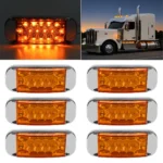 YFD Lighting 6-inch chrome amber LED marker light 6-pack for semi trucks and trailers