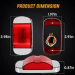 YFD Lighting 6-inch red LED marker light dimension diagram showing product length, width and mounting size