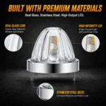 YFD Lighting amber glass watermelon marker light displaying a bright steady-on LED effect