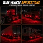 YFD Lighting red glass watermelon marker lights for trucks, trailers, pickups, RVs and commercial vehicles