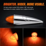 Torpedo-style cab roof marker light displaying bright and even steady-on amber illumination