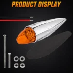Mounting accessories and hardware included with the 5-pack amber torpedo cab roof marker light kit
