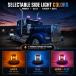 YFD Lighting strobe warning light installed on a semi truck for enhanced vehicle visibility and warning