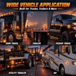 YFD Lighting amber LED marker lights for semi trucks, trailers, pickup trucks, utility trailers and RVs.