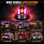 YFD Lighting amber and pink warning beacon light for trucks, semi trailers, construction vehicles, ambulances, fire trucks, and utility vehicles