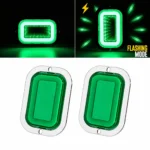 YFD Lighting 2-pack 6-inch green deep tunnel LED lights with chrome bezels for trucks, trailers, pickups, and RVs