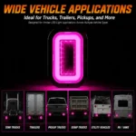 YFD Lighting pink deep tunnel LED lights for semi trucks trailers pickups dump trucks utility vehicles and RVs